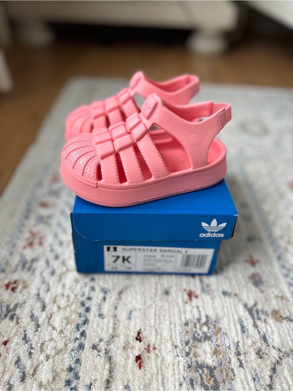 Adidas toddler superstar sandals pink size 7